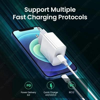 PD 30W Fast Charger For iPhone 15 11 12 13 14 16 Pro Max Plus XR X XS Max Fast Charging Plug USB Type C Cable Phone Accessories