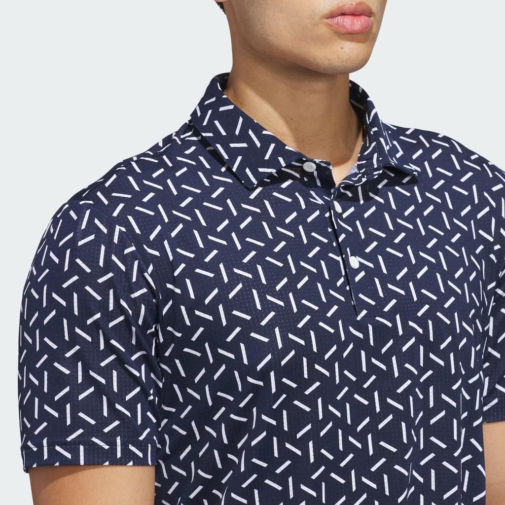 adidas Ultimate365 Mesh Print Moisture-Wicking Button Short Sleeve Golf Shirt Men Shirts KC3532