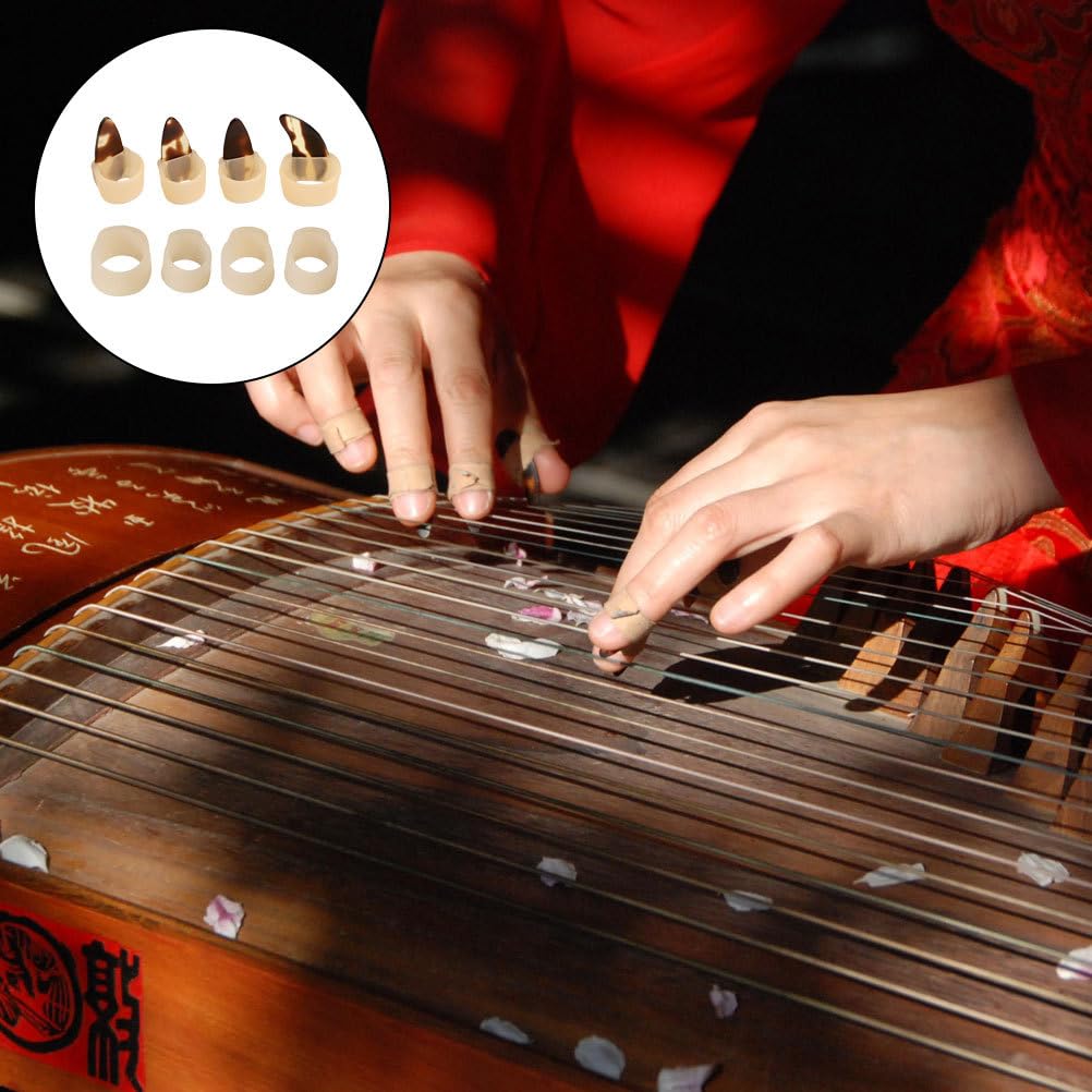 Alasum Guzheng Nail Protector Silicone Nail Protection Cover for Easy to and Washable Set, Practice, Remove, Breathable, Anti-Deformation,
