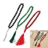 Natural Crystal Beads Necklace with Large 12mm Beads Detail Tassels Chain Gift Everyday Wear for Special Occasion