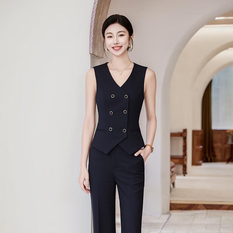 Trolman Women's Double-Breasted Vest & Pants Set