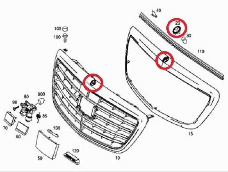 Mercedes Benz Genuine Front Grill Emblem Gloss Black Laurel Wreath