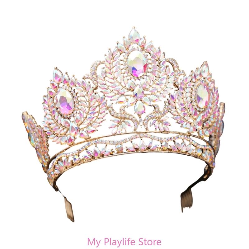 Elegant Crystal Crowns Comb for Women Princess Tiaras for Special Event