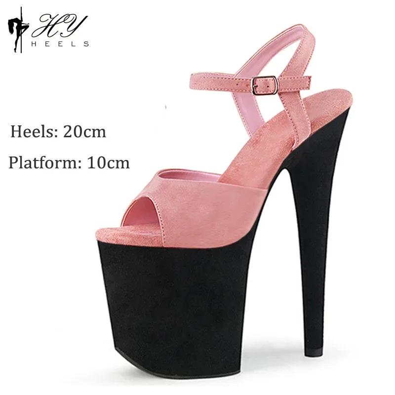 20cm Sexy Model Runway Shoes Performance Dress Wedding Banquet Super High Heels Sandals Sexy Fashion High Heels Shoes