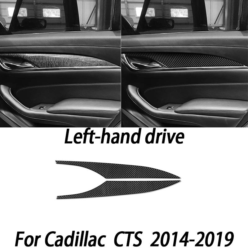 Carbon Fiber Car Interior Accessories Center Console Panel Door Handle Gear Shift Decorative Stickers For Cadillac CTS 2014-