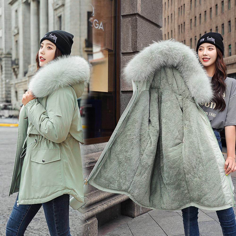 New winter coat Korean version large fur collar padded jacket student short waist padded jacket