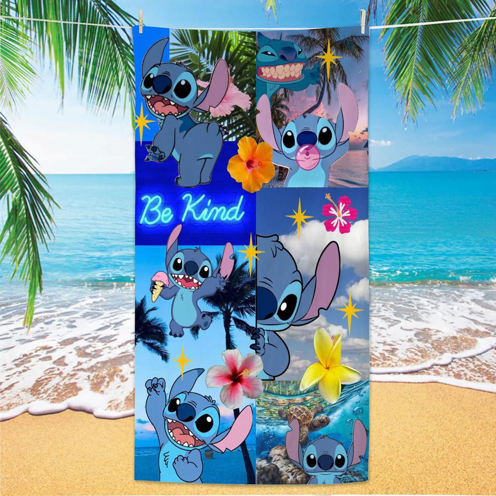 American Cartoon Figure Print Thick Microfiber Beach Towel Quick Dry Bath Blanket For Kids