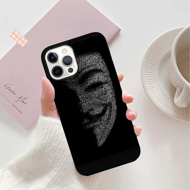 Anonymous Hacker Phone Case Back Cover for iPhone 17 Air 16 15 14 13 11 12 Pro Max Plus Shell Coque