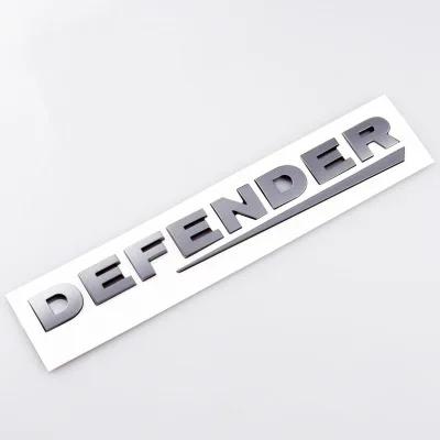 1X 3D Black Gray Silver ABS Lettering Badge Emblem 90 110 Tailgate Sticker Defender Trunk Decal Car Logo