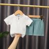 Children's Summer Cotton-Linen Shorts & Top Set - Baby Double-Layer Gauze, Loose Two-Piece Chinese Style