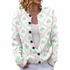 Saint Patrick Round Neck Knit Cardigan - Casual European and American Style Sweater