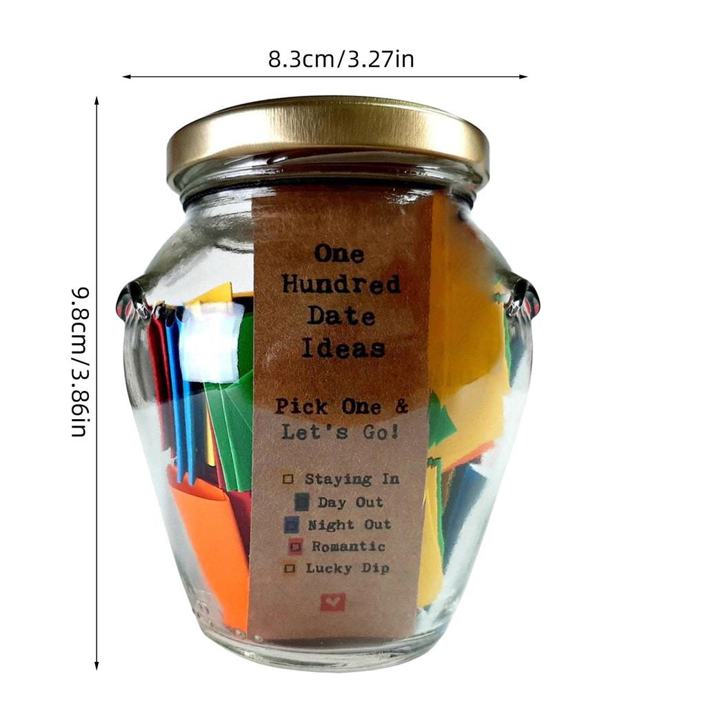 100 Date Ideas Glass Bottle Creative Glass Bottle Memo Valentines Day Date Ideas Can for Couple Anniversaries Girlfriend