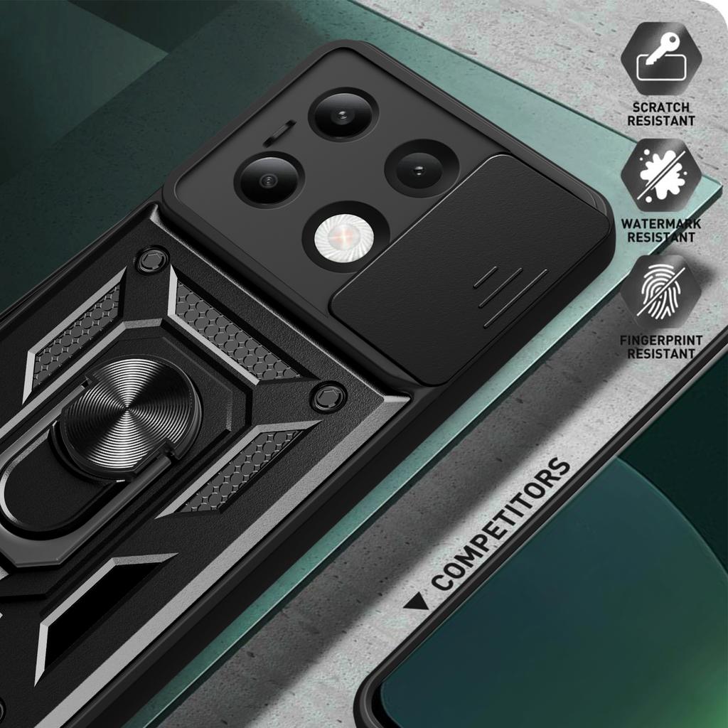 For Xiaomi Redmi Note 13 4G Case Scratch-resistant PC+TPU Kickstand Phone Shell