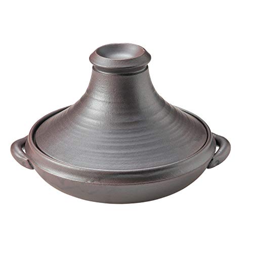 Saji Pottery Tagine Pot, Brown, 26.5cm, Banko Ware, Large Tagine Pot, Nanban Style, 33-60