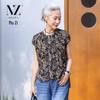 Blumenprint Kurzarm-T-Shirt für Frauen mittleren Alters