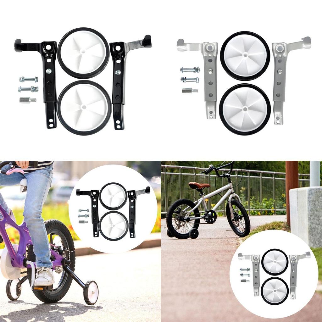 Kids Bike Training Wheels 5.12" Wheels Diameter, Heavy Duty Rear Wheels Adjustable Bicycle Stabilizers Auxiliary Wheels
