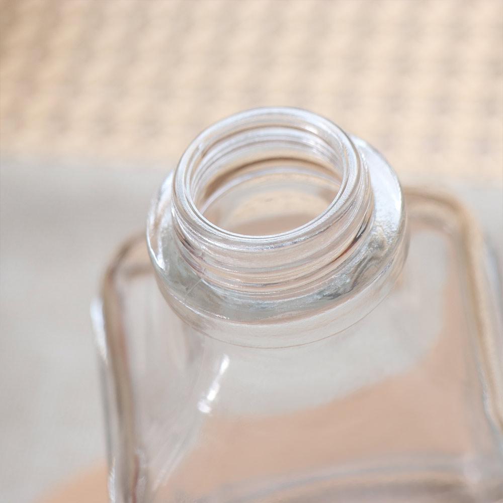 Press Type Glass Soap Pump Dispenser Square Clear Coffee Syrup Container Shampoo Lotion