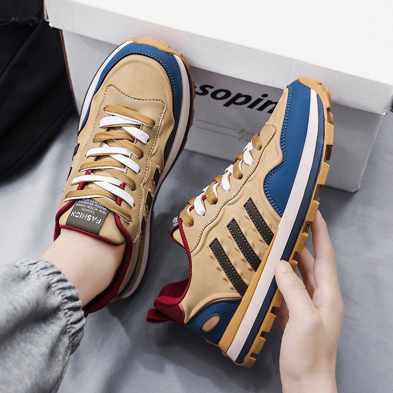 Men's shoes 2025 summer new leather platform casual shoes men's outdoor handsome sports Korean version of dad shoes