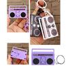Vintage Tape Recorder Keychain Small Recording Music Box Pendant Keyring Backpack Ornament for Birthday Couple Present