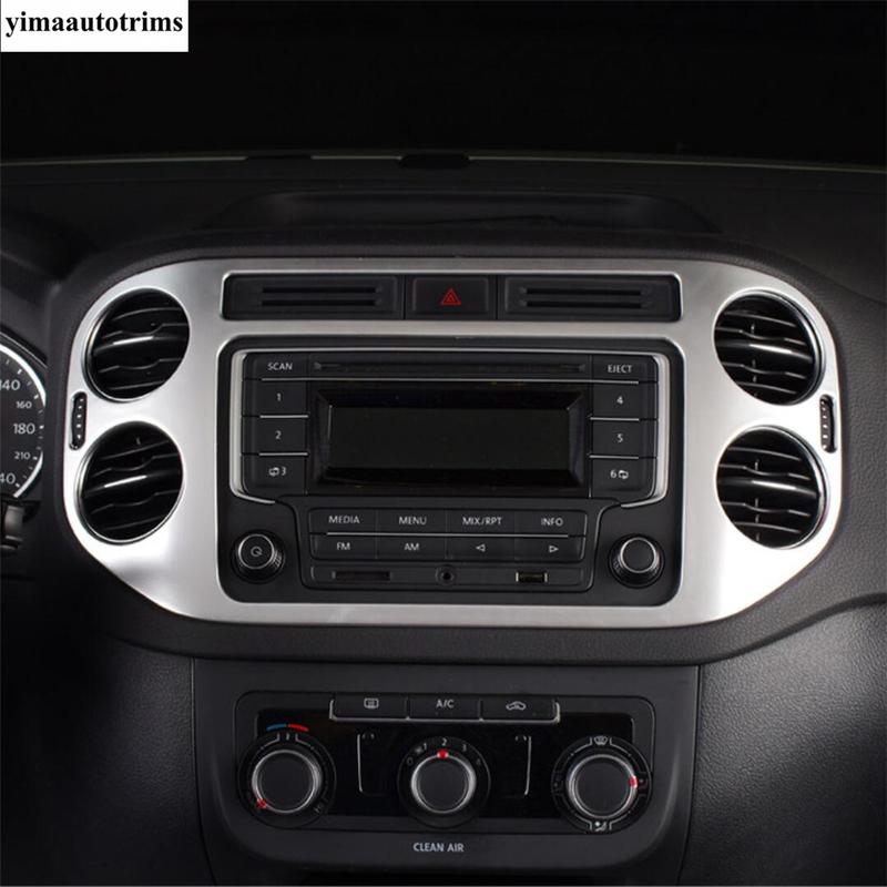 Car Dashboard Frame Central Control Air Vent Head Light Lamp Cover Trim ABS Accessories For Volkswagen VW Tiguan MK1 2008 - 2015