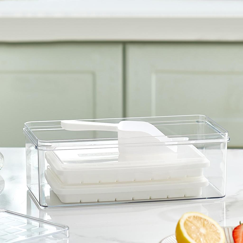 ZASA Ice Silicone Ice Tray Ice Maker That Keeps Ice Fresh by Storing It Individually 32 Holes Household Transparent Ice Making Container Ice Maker Ice