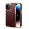 High-End Business Retro Ölwachs Erste Schicht Leder Schlüsselfertige Galvanik-Hülle Für Iphone 16 15 14 Plus 13 12 Pro Max Hüllen