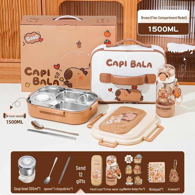 Wutuo Capybara 12-Piece Insulated Lunch Box Set