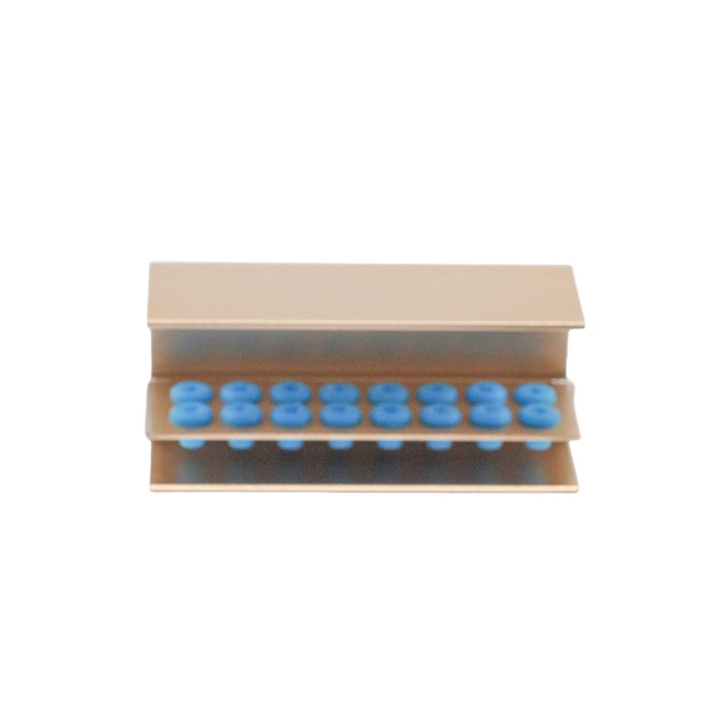 Durable And Safe 1Pc Dental Autoclave Sterilization Case 16-Slot Silicone Fg/Ra Bur Organizer Heat-Resistant Metal Block Clinic Lab Tool