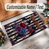 Gothic Theme Crystal Velvet Floor Rug Personalized Custom Name Text Warm Carpet Home Decoration