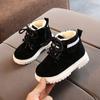 Boys Martin Boots Fleece Children's Fly Knitting Autumn and Winter Large Cotton Thickened Children's Single Boots Girls Shoes Warm Baby Shoes