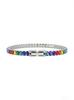 Women's Adjustable Rainbow Zircon Bracelet 6-7 Inches Waterproof Stainless Steel Multicolor Diamond Fashion Jewelry Luxurious Ac