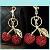 Cherry Keychain Jewelry Gift For Women With Diamond Embellishments For Fashion Accessories