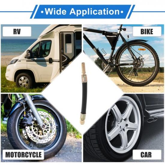 1 Set 90 Degree Tire Valve Extension W Flexible 140mm Tyre Valve Stem Extender