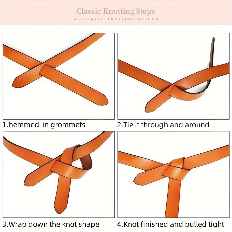 Ekte Skinn Midjebelte Kvinner Knutebelter Justerbart Stretchbelte Cinch Midjebånd