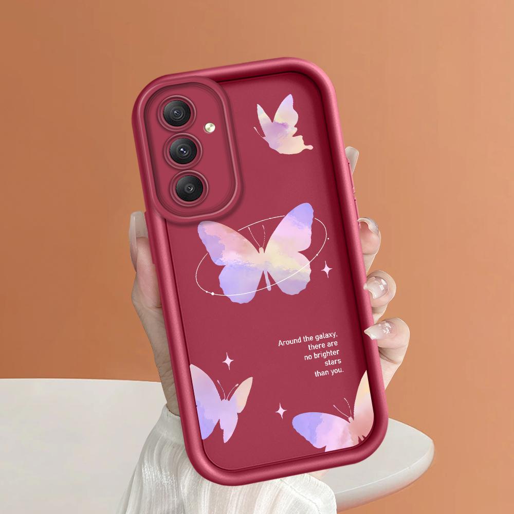 Soft Silicone Square Ladder Printing Pattern Phone Casing Full Cover Camera Shockproof Protection Rubber Case for Samsung