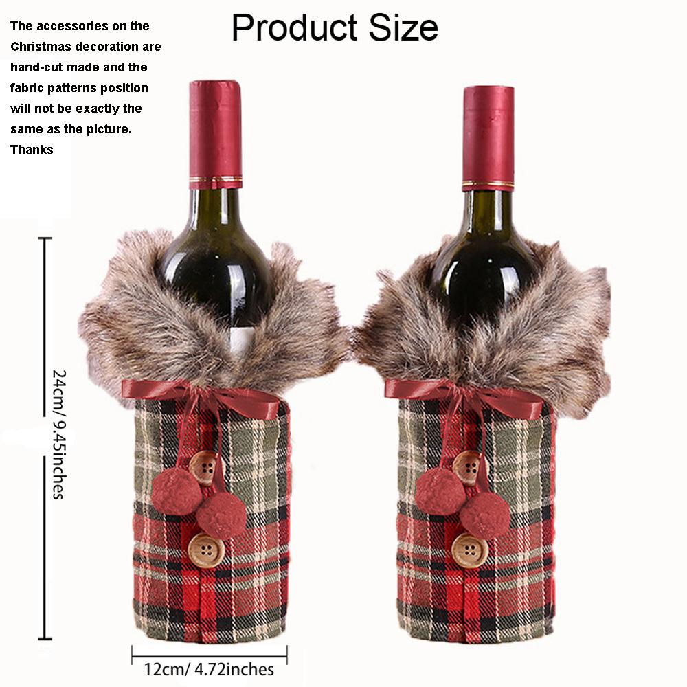 Weihnachts-Rotweinflaschenhüllen-Taschen, Neujahrs-Champagnerflaschenhüllen-Tasche Frohe Weihnachten Tischdekorationen für Heimdekor