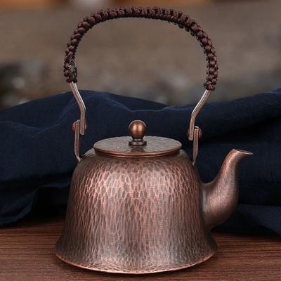 Vintage Czajnik do Kawy z Czystej Miedzi, Tkany Teksturą Drzewa, Przenośny, Do Gotowania na Ciepło, 350ml, Czajnik do Wody, Zestaw do Herbaty, Ręcznie Robiony Czajnik, Naczynia do Picia