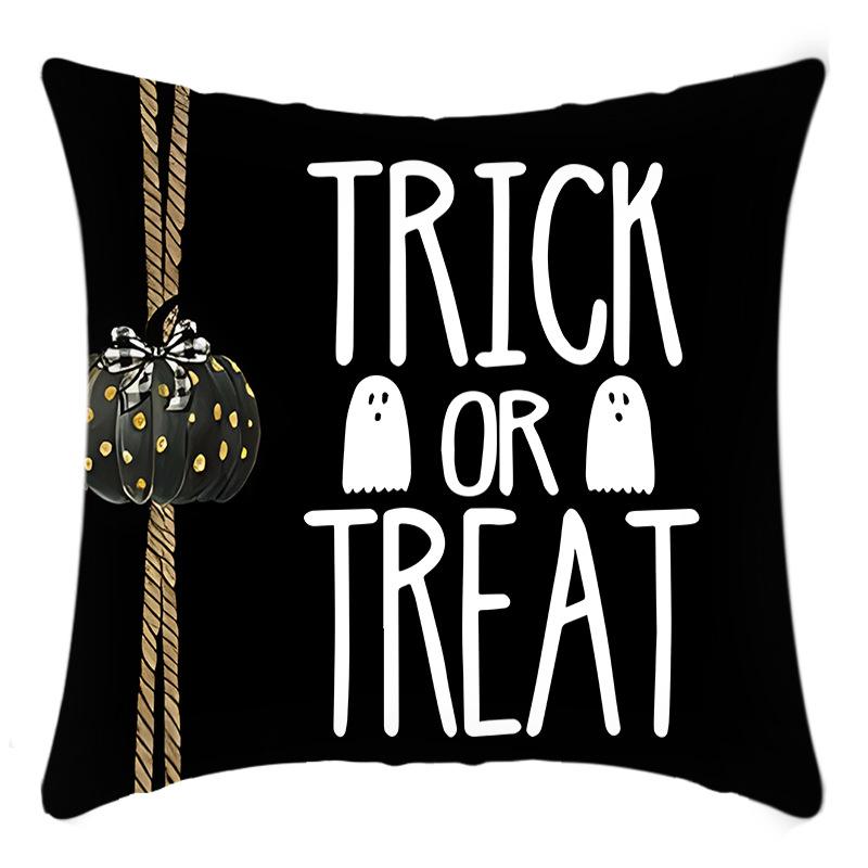Polyester Pillowcase Four-piece Halloween Themed Skull Black Cat Pumpkin Ghost Festival Party Pillowcase
