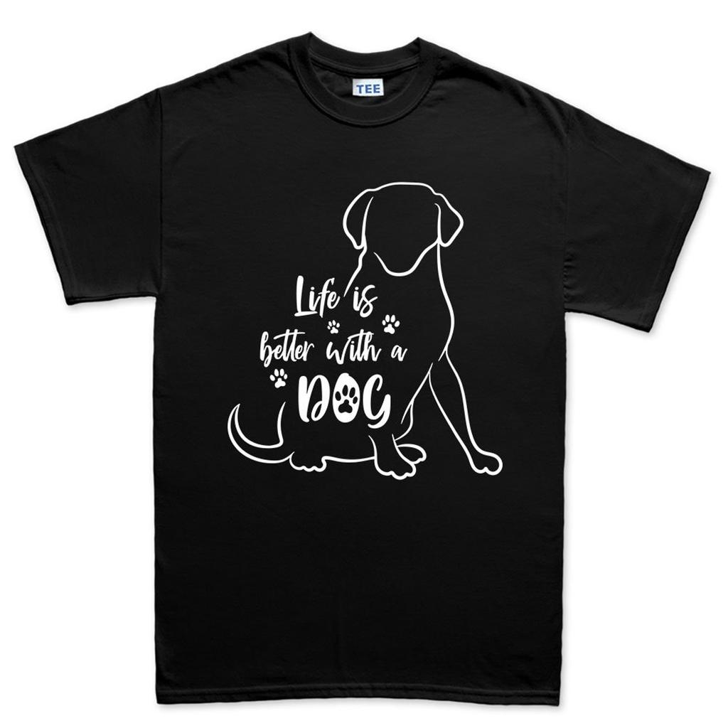 Mens Life Is Better With A Dog Puppy Pet Owner Gift T-Shirt Tee Top T-Shirt