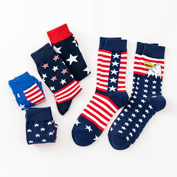 Men's National Flag Cotton Socks: Long Tube, Autumn/Winter Style, European & American Trend