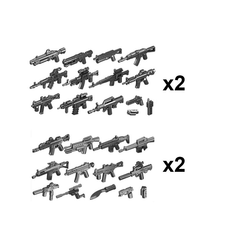 Andra världskriget Militära Vapen Byggklossar Armé Soldater Figurer 98K MG34 MG42 PPSH Vapenbälte Tillbehör Klossar Leksaker För Barn