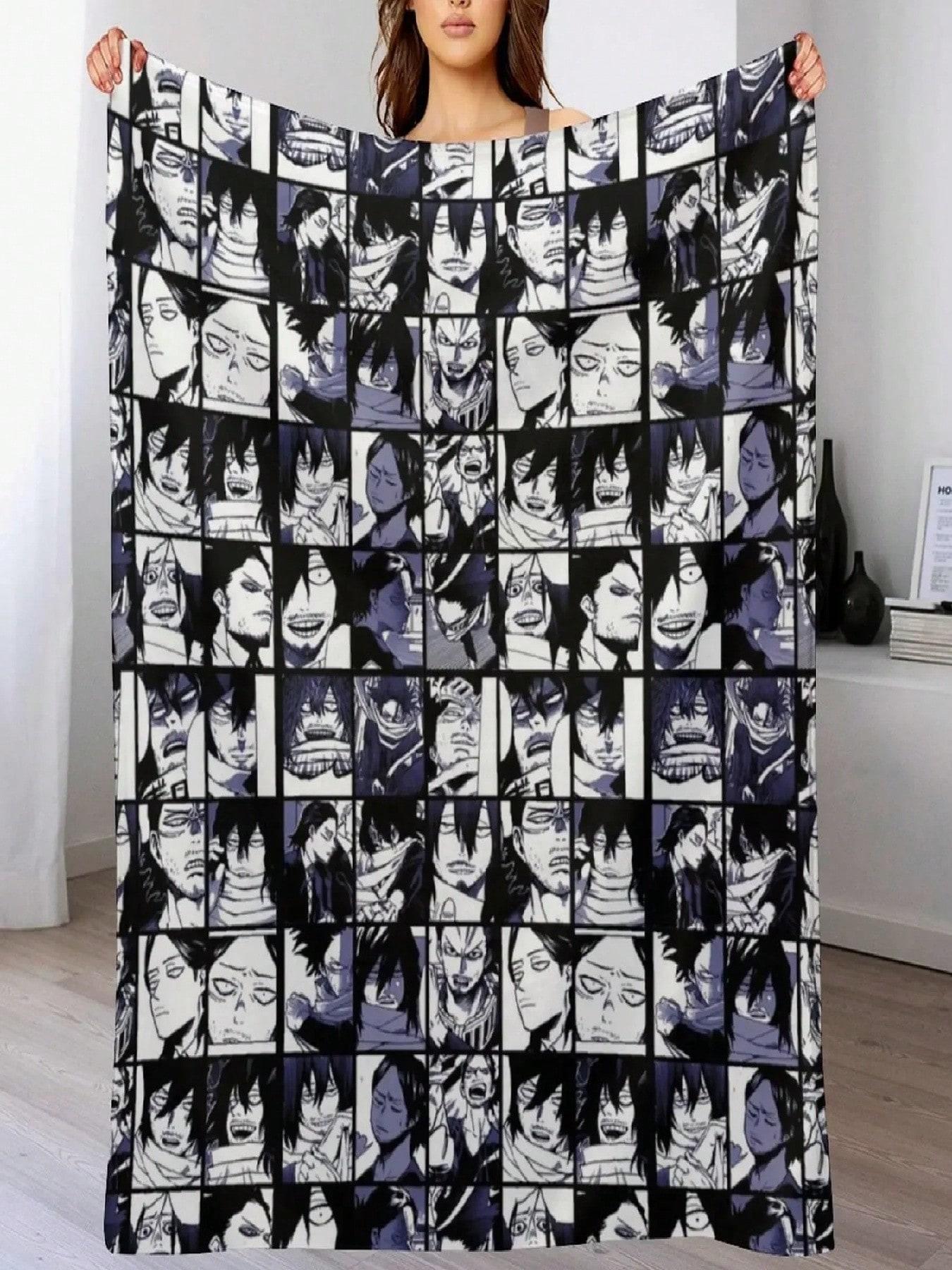 New Aizawa Shota Collage Throw Blanket Comforter Heavy To Sleep Hair Sofas Blankets 75X95CM серый