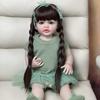 Reborn Baby Mädchen Puppe voller Silikon Körper 55 cm 22 Zoll lebensechte realistische Prinzessin Kleinkind Bebe Spielzeug mit braunen langen Haaren