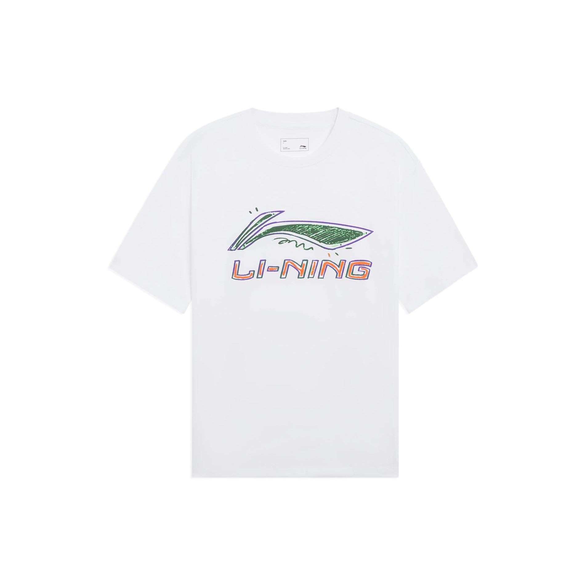 

Li-Ning Graffiti Logo Print Sports Crew Neck T-Shirt Men Tops White AHSS879-4