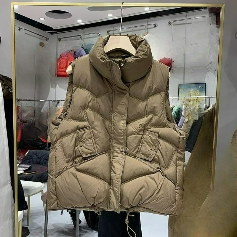 Down Cotton Vest Women's Spring and Autumn Vest Short Warm All-match Waistcoat Tide