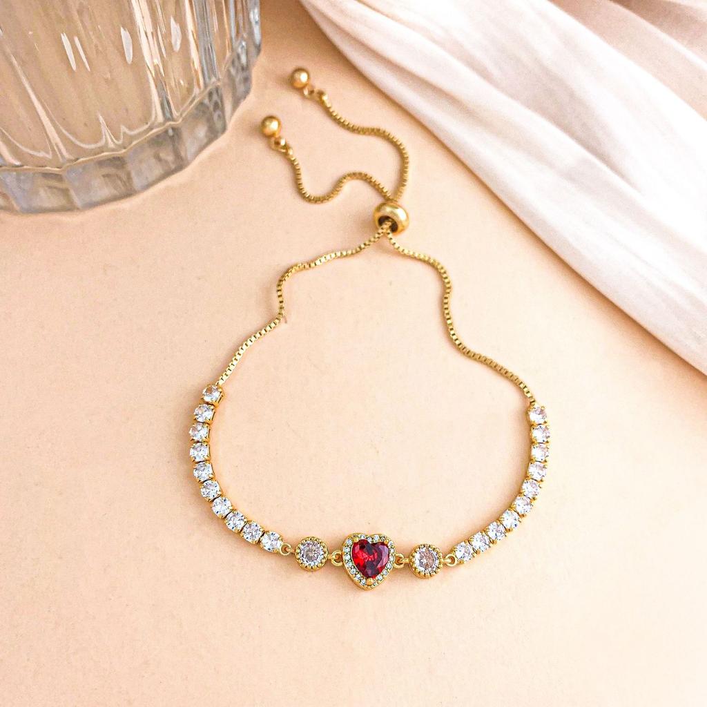 Bracelet Colorful Love Zircon Bracelet Light Luxury High-end Pull-out Bead Adjustable Bracelet Exquisite and Versatile Girlfriend Model