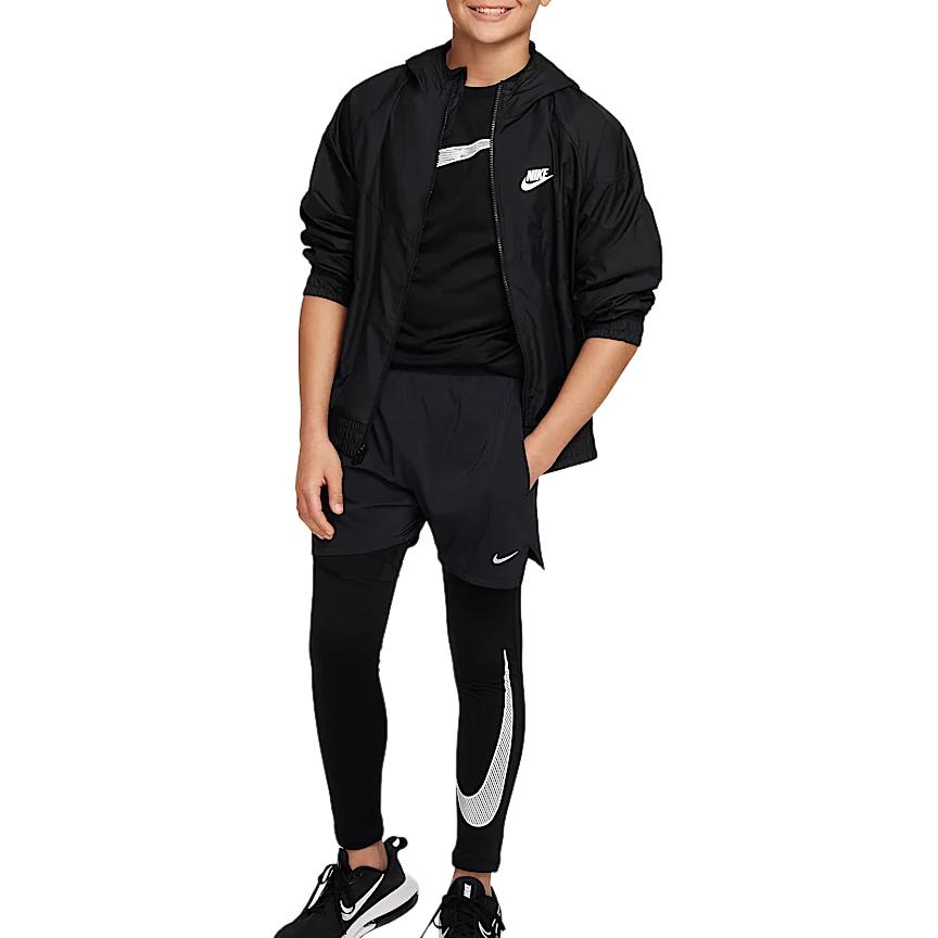 Nike Dri-Fit Pro Schnelltrocknende Einfache Trainingshose Kinder Unterteile Schwarz Weiß HF4364-010