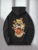 Men's Hoodie- with Patterned Front Pullover Sweatshirt, Long Sleeve Casual Street Style for Daily