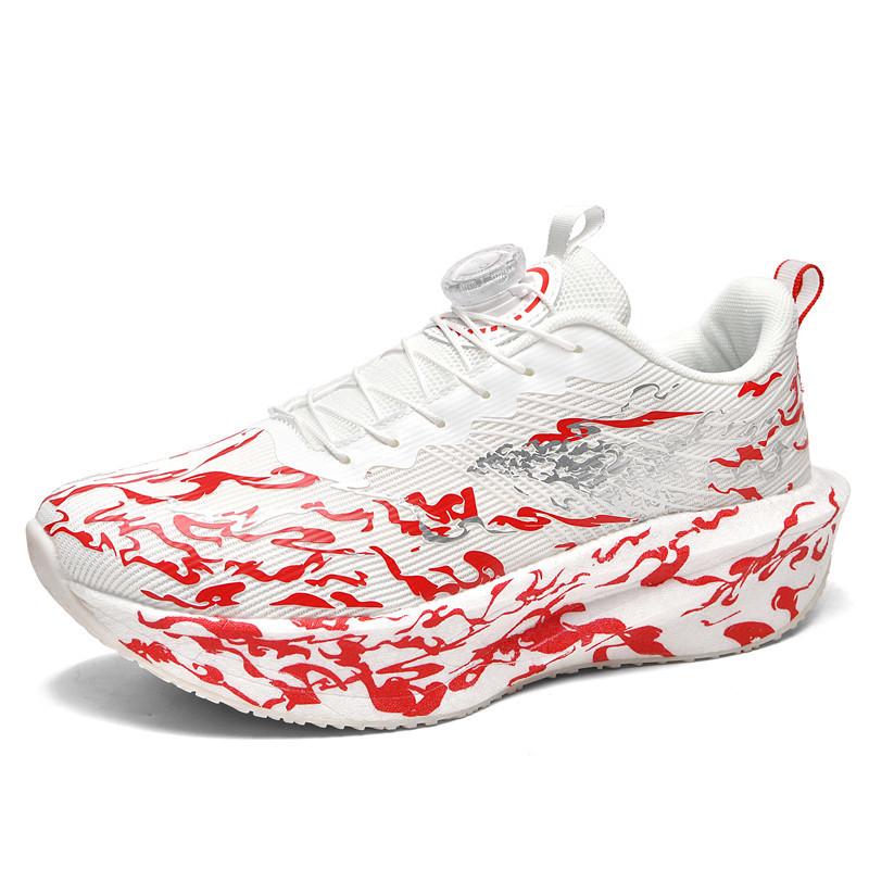 Cross 2025 Fluorescent Running Shoes: Soft Sole Carbon Plate, Parent-Child Couple Style, Heartbeat Design.