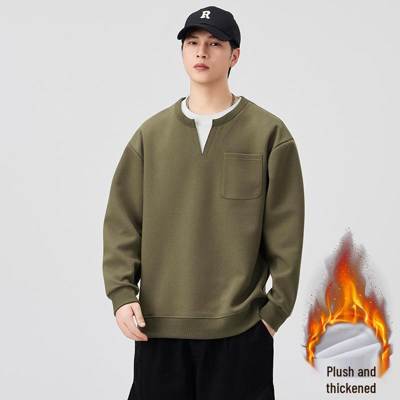 Herren Hoodie mit gefälschtem Zweiteiler, schwere Qualität - Lässiges Langarm-Oberteil für Herbst 2025, Neue Amerikanische Sportbekleidung Jacke